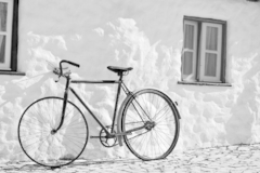 Cuadro Bicicleta Marco Madera Natural sin Vidrio Fondo Blanco