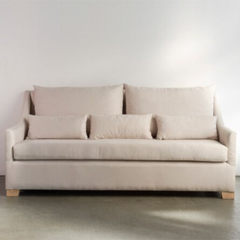 Sofa de 3 Cuerpos Tapizado Lino Crudo 2.10 mt