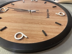 Reloj de Pared en Madera Marco Negro 50 cm - tienda online