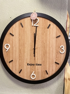 Imagen de Reloj de Pared en Madera Marco Negro 50 cm