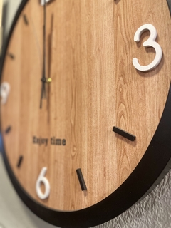 Reloj de Pared en Madera Marco Negro 50 cm - comprar online