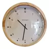 Reloj Pared en Madera Natural Fondo Blanco con Vidrio 45 cm