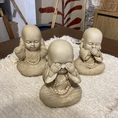 Buda bebes sabio joven ceramica beige set x3