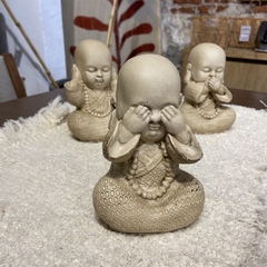 Buda bebes sabio joven ceramica beige set x3 - Jaspe Deco