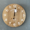 Reloj Analogico Madera Color Natural Con Numeros Blancos