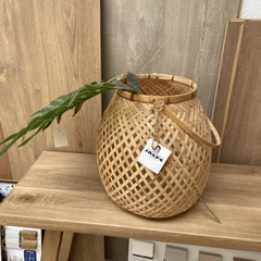 Fanal Bamboo Colgar 31 cm Beige Alto Con Manija 53 cm - comprar online