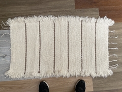 Alfombra tejida rayas marron 65 x 110 cm - comprar online