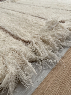 Alfombra tejida rayas marron 65 x 110 cm - tienda online