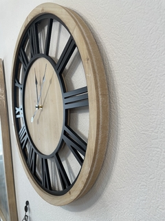 Reloj madera hierro números romanos 60 cm en internet