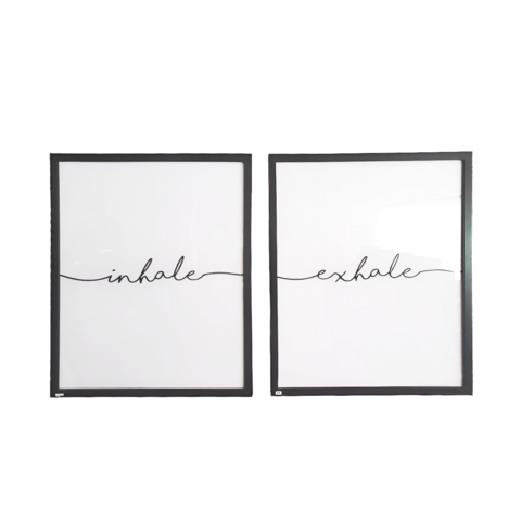 cuadros nordico minimalista Inhale Exhale Blanco Negro living