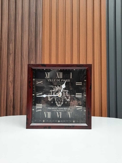 Reloj de Mesa Madera y Fondo Negro 20 cm con vidrio en internet