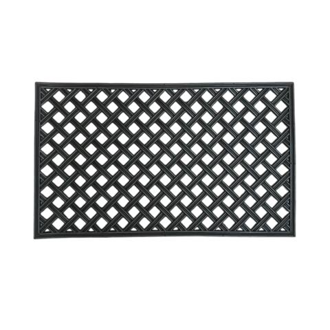 Alfombra Felpudo Goma Rejilla Antideslizante Entrada Negro 74 x 44 cm