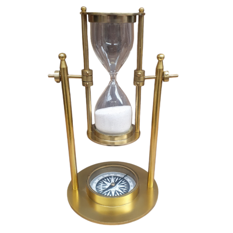 Reloj de Arena Dorado Metal Decoración Adorno Mesa