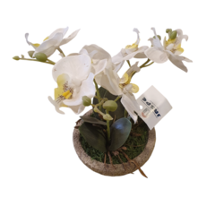 Maceta Flor Artificial Blanca 13 cm Deco Hogar