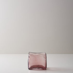 Imagen de Portavelas de vidrio rosado set x 3