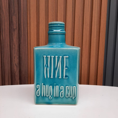 Adorno botellon inscripcion color aqua - comprar online