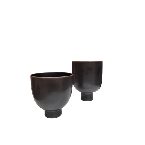 Jarron Ceramica Negra set x 2 Taino