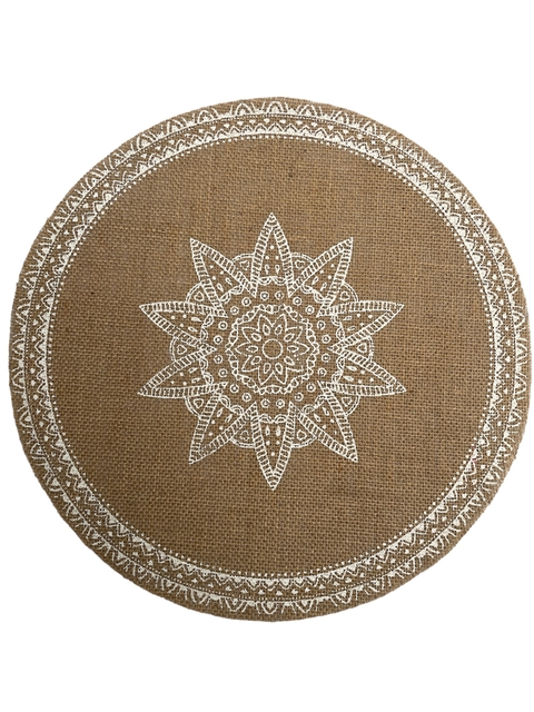 Individual mesa Fibra c/mandala 40 cm x unidad