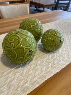 Esferas Ceramica Verde Set x 3 - comprar online