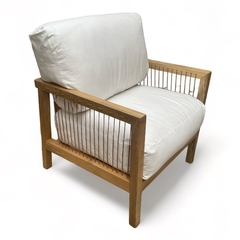 Sillon Madera Maciza Soita o Loro blanco con Almohadones