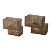 Canastos De Seagrass Rectangulares Con Estructura Rigida Set X4