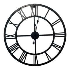 Reloj metal negro 70 cm numeros romanos