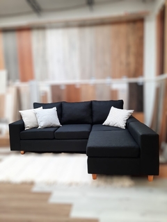 Sofa Avanzado con Puf c/Brazo 2,40 x 1.70 Negro - comprar online