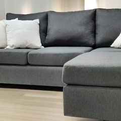 Sofa Avanzado con Puf c/Brazo 2,40 x 1.70 Negro en internet