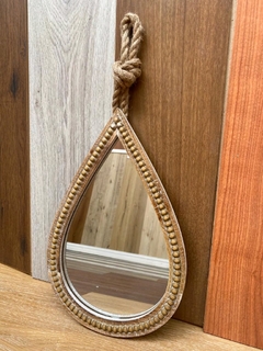 Espejo Fibra Natural para Colgar Forma de Gota 44 cm - comprar online
