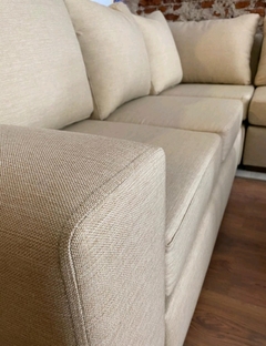 Sofa Esquinero Clasico Tapizado en Lino Beige 2,40x2,40 mt en internet