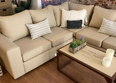 Sofa Esquinero Clasico Tapizado en Lino Beige 2,40x2,40 mt - tienda online