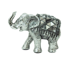 Elefante de Resina Plateado 11 cm