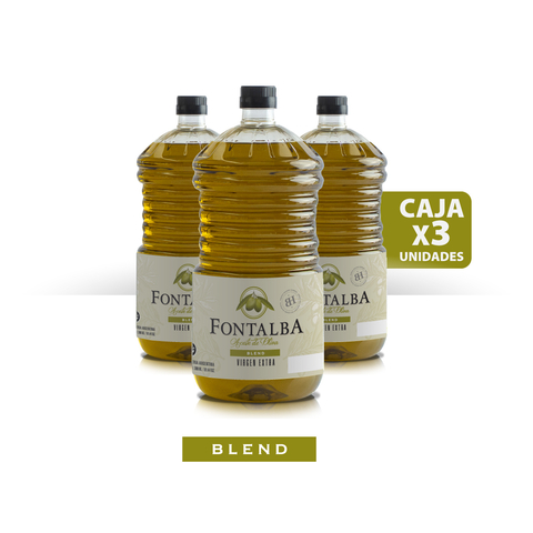 Caja de 3 bidones de 3L de Aceite de Oliva Blend Virgen Extra