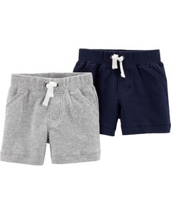 KIT 2 SHORT PULL ON CINZA/MARINHO