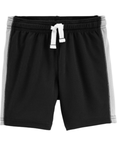 SHORT CARTERS  MESH PRETO COM CINZA