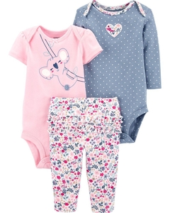 CONJUNTO 3 PECAS KOALA ROSA - Babies Planet