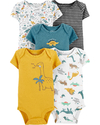 KIT 5 BODYS CARTERS DINO AMARELO