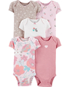 KIT 5 BODYS CARTERS FLORAL COELHO