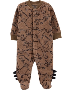 MACACÃO CARTERS FLEECE DINOSSAURO MARROM