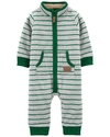 MACACÃO CARTERS FLEECE LISTRADO VERDE SEM PE