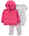 CONJUNTO 3 PECAS CARTERS AGASALHO FLEECE BOLSO CORUJINHA