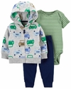 CONJUNTO 3 PECAS CARTERS AGASALHO FLEECE CARROS