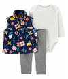 CONJUNTO 3 PECAS CARTERS COLETE FLORAL FLEECE