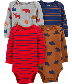 KIT 4 BODYS CARTERS URSO MARROM