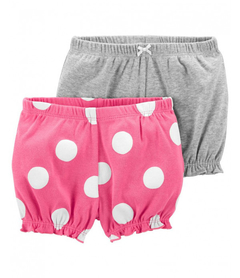 KIT 2 SHORT CARTERS LISOS E ROSA DE BOLAS