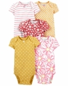 KIT 5 BODYS CARTERS FLORAL, LISTRA E CORAÇÃO