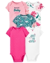 KIT 5 BODYS CARTERS UNICORNIO, FLORAL, BOLINHA