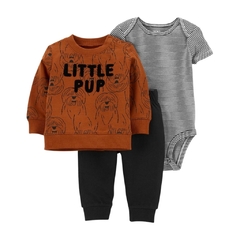 CONJUNTO 3 PECAS CARTERS AGASALHO LITTLE PUP 24111001