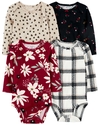 KIT 4 BODYS CARTERS FLORAL, XADREZ, PRINT