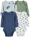 kit 4 bodys Carters FLORAL AZUL COD.24061014